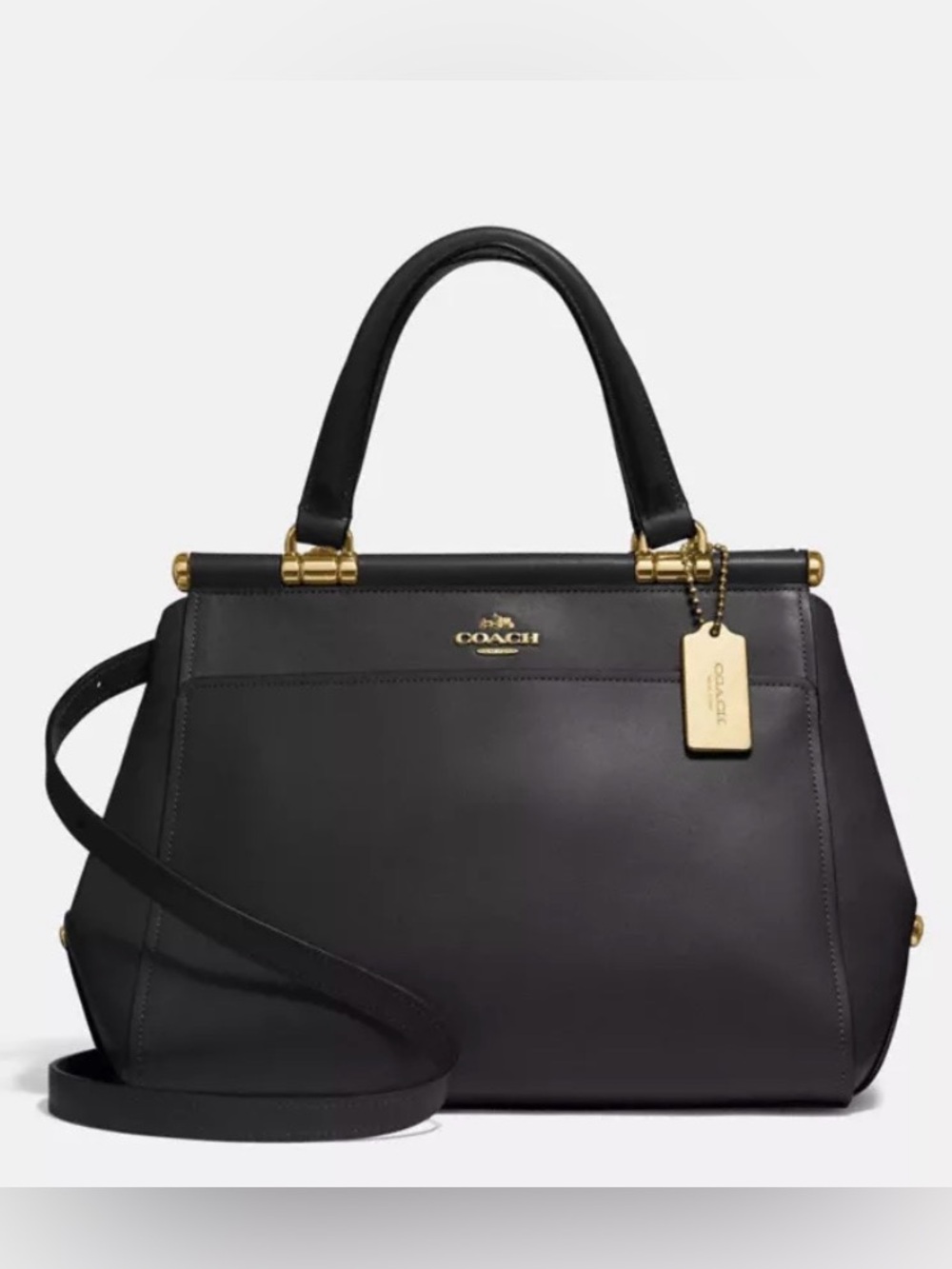 COACH Grace Black/Gold Hardware 20 Bag in Refined Calf Leather NWOT